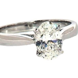 14k Gold 1.02 ct Oval Brilliant Lab Diamond Ring